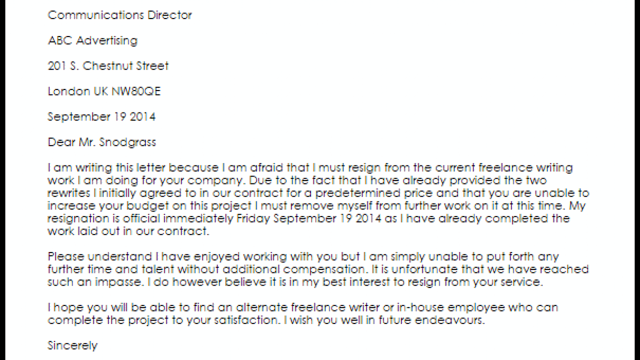 How To Write A Respectable Resignation Letter Samples Templates Regional Posts